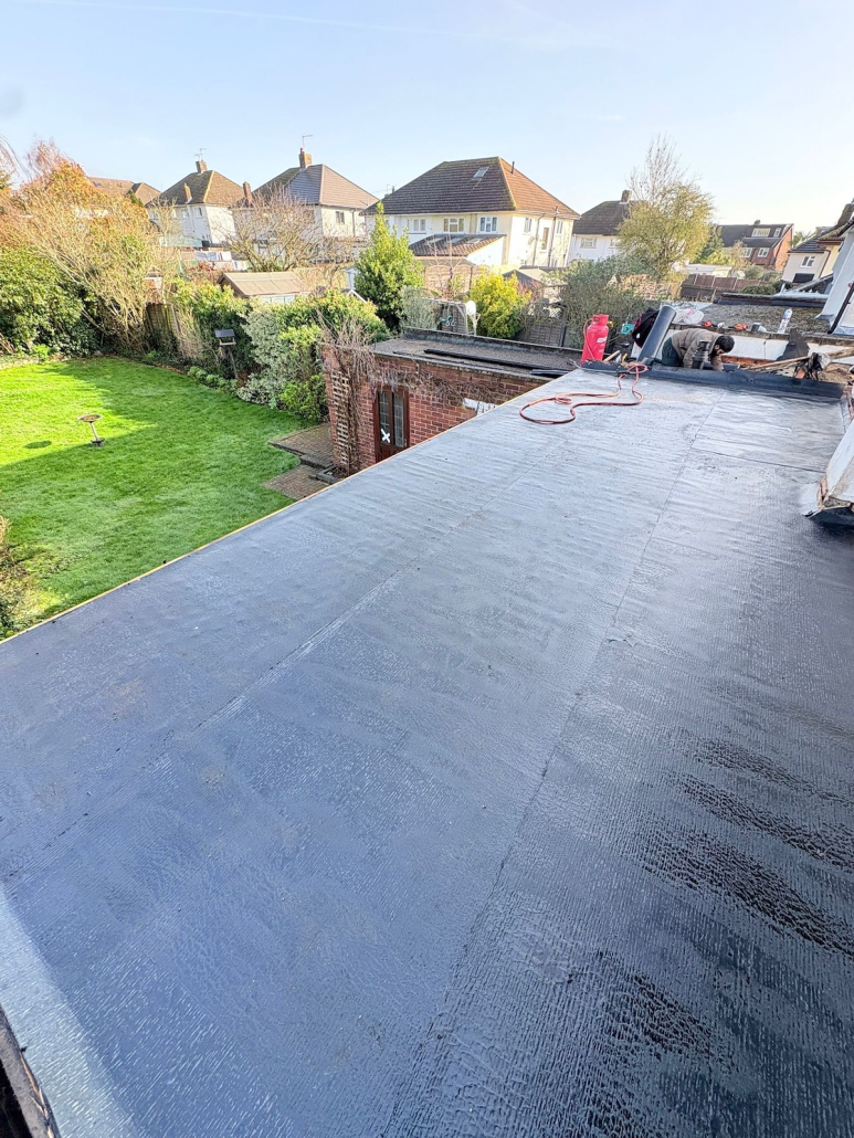 Completed flat roof installation