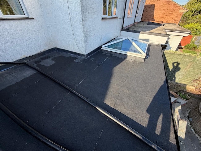 New 3-layer torch-on felt flat roof installed in Amersham