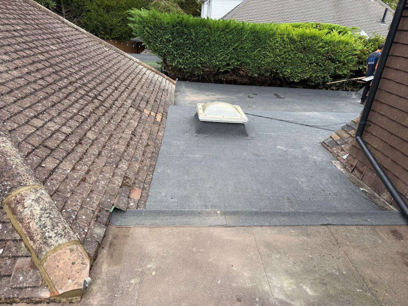 New OSB3 decking installed on the flat roof in Chesham