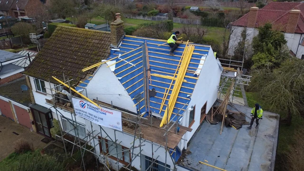 Slipped slate repaired on a tiled roof in Downley, High Wycombe