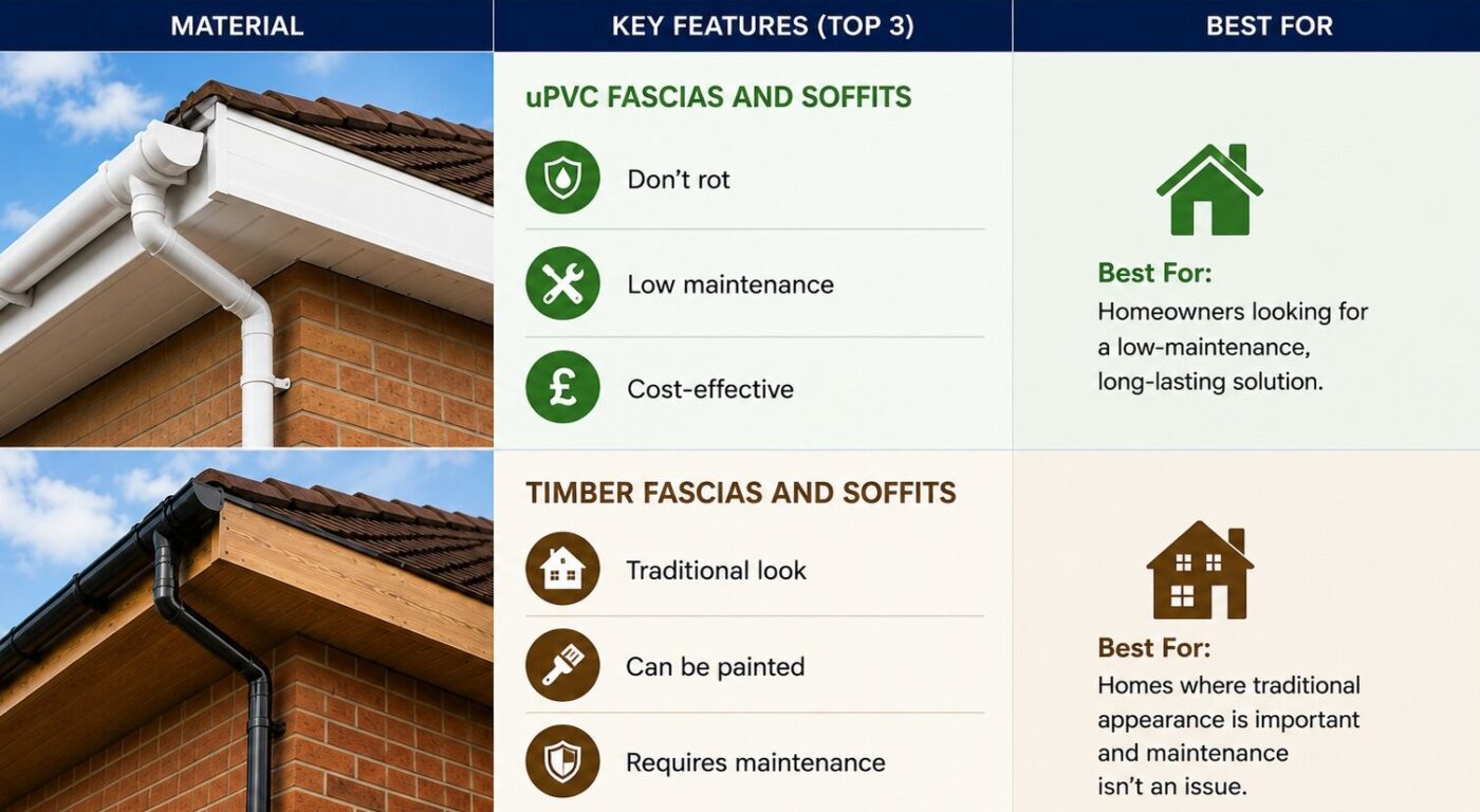 Fascias and soffits material